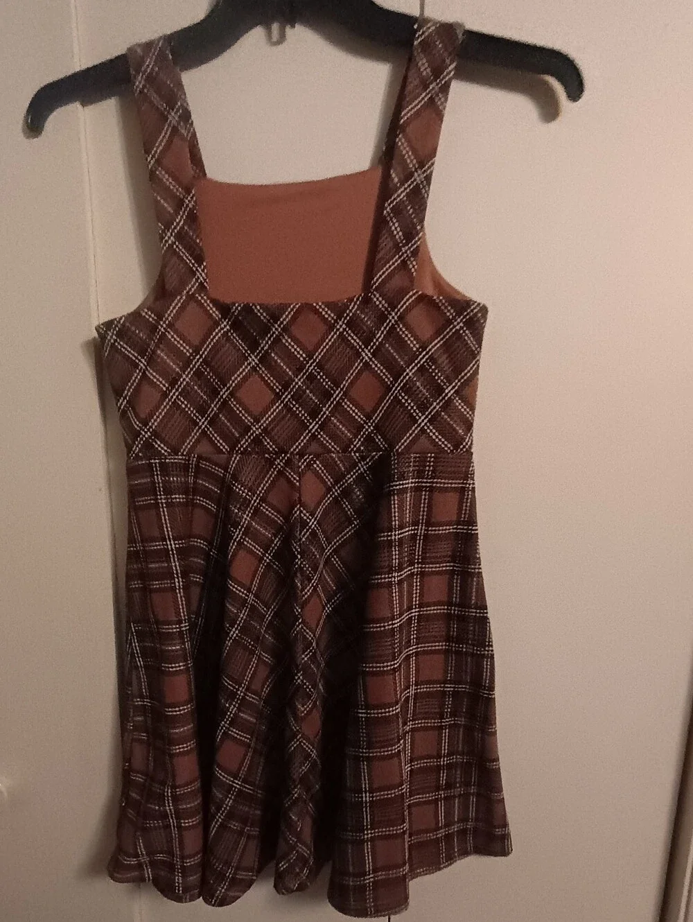 Knitworks Size Large (14) Plaid Pinafore Dress